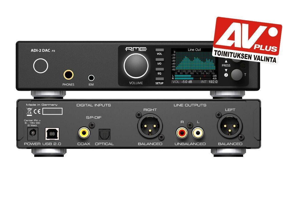 Kokeilussa RME ADI-2-DAC FS -kuulokevahvistin/dac: Ammattilaisilta harrastajille