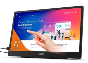 AOC julkaisee uuden kannettavan 15,6-tuumaisen näytön 10 pisteen monikosketuksella