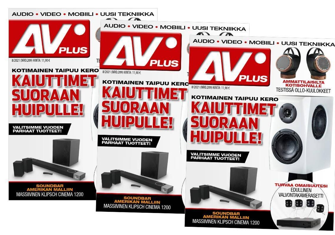 Uusi AVPlus 8/2021 on ilmestynyt – mukana Taipuu Kero -kaiuttimet, Loewe Bild v.55 -televisio, Ollo Audion kuulokkeet ja vuoden 2021 parhaat tuotteet