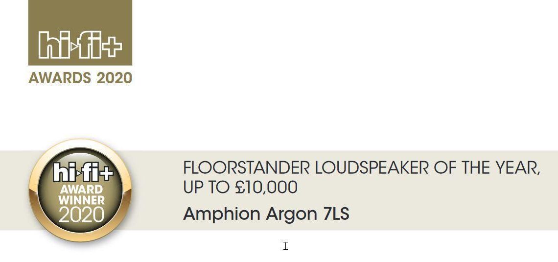 Hifi+ lehti valitsi Amphion Argon 7LS:n vuoden lattiakaiuttimeksi