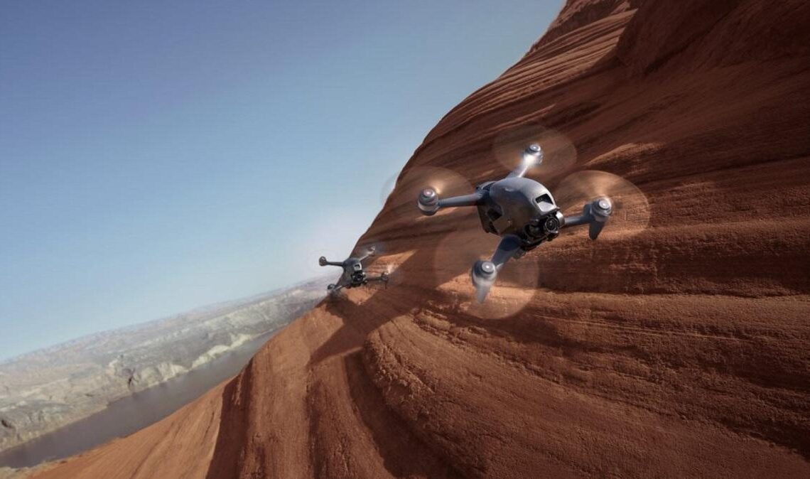 Vauhdikas kuvauskopteri joka kiihtyy 0-100km/h kahdessa sekunnissa ja jonka huippunopeus 140km/h