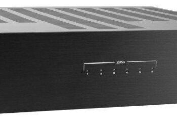 Monihuonejärjestelmän voi rakentaa myös langallisesti – Dayton Audion vahvistimessa on 12 kanavaa