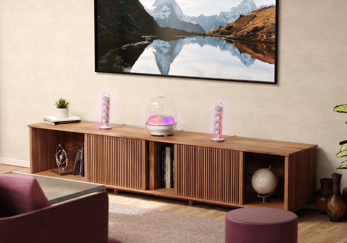 Harman Kardon päivittää design-klassikon: SoundSticks 5 tuo kolmitieakustiikan, HDMI ARC:n ja tunnelmavalot