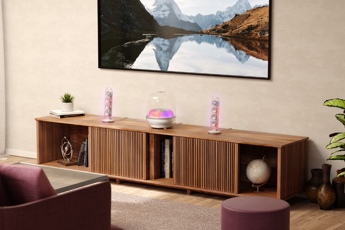 Harman Kardon päivittää design-klassikon: SoundSticks 5 tuo kolmitieakustiikan, HDMI ARC:n ja tunnelmavalot