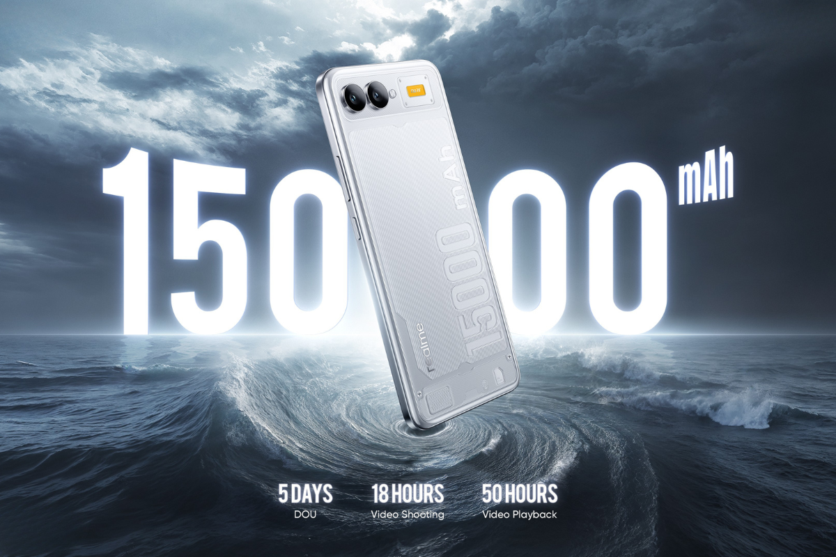 Realmen 15 000 mAh älypuhelin on demonstraatio seuraavan sukupolven akuista