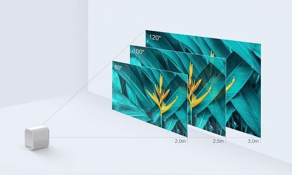 Xiaomi Mi Smart Compact Projector heijastettavan kuvan koko