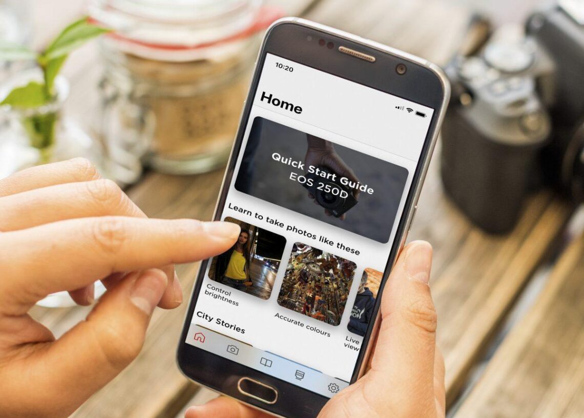 Älylaitteisiin saatavilla oleva Canon-valokuvausopas tarjoaa yksilöllistä sisältöä, haasteita ja inspiraatiota kuvaamiseen