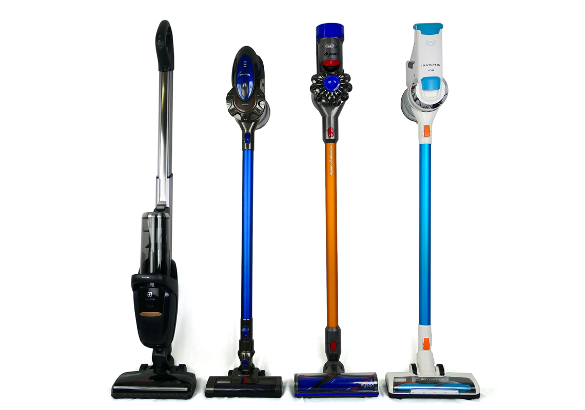 Vertailussa pölypussittomat ja johdottamat varsi-imurit